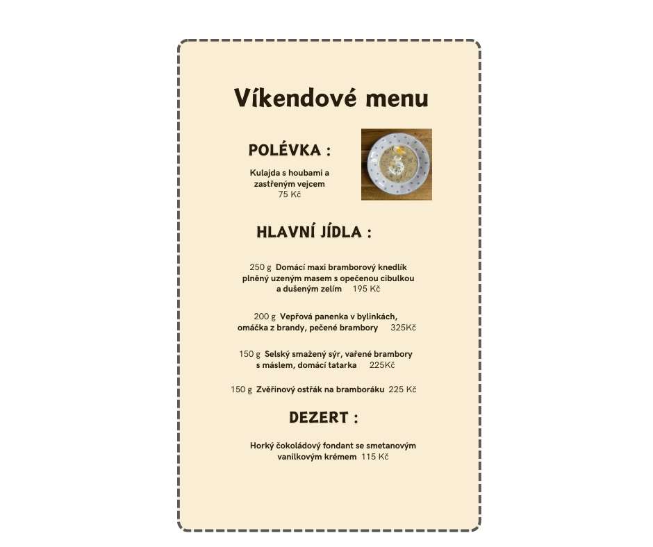 Simple The Menu Instagram Story Prispevek na Facebooku 1 - Dolní dvůr Veřovice